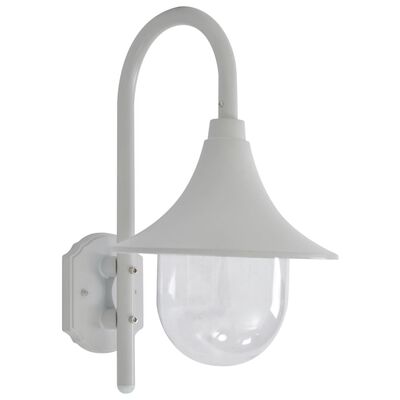 vidaXL Vägglampa för trädgård E27 42 cm aluminium vit