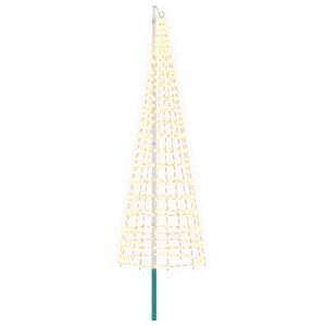 vidaXL Julgransbelysning med markspett och flaggst&aring;ng 300 cm