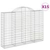 vidaXL Gabioner b&aring;gformade 15 st 200x30x140/160 cm galvaniserat j&auml;rn