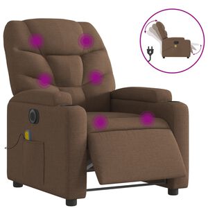 vidaXL Elektrisk massagef&aring;t&ouml;lj brun tyg