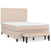 vidaXL Rams&auml;ng med b&auml;ddmadrass cappuccino 140x190 cm konstl&auml;der