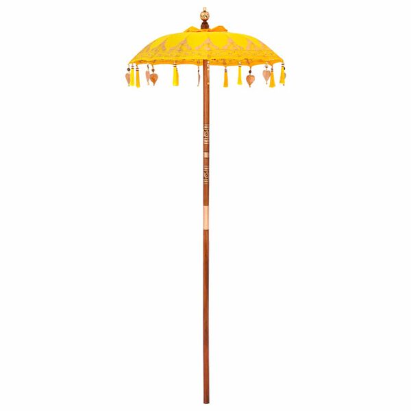 vidaXL Balinesisk Parasol Gul 95 x 95 x 260 cm Bomull