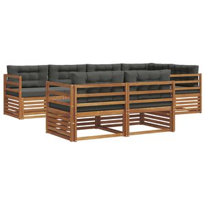 vidaXL Utomhussoffset med kudde 7 pcs Naturlig och Antracit