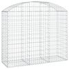 vidaXL Gabion b&aring;gformad 150x50x120/140 cm galvaniserat j&auml;rn