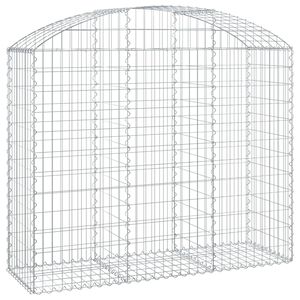vidaXL Gabion b&aring;gformad 150x50x120/140 cm galvaniserat j&auml;rn