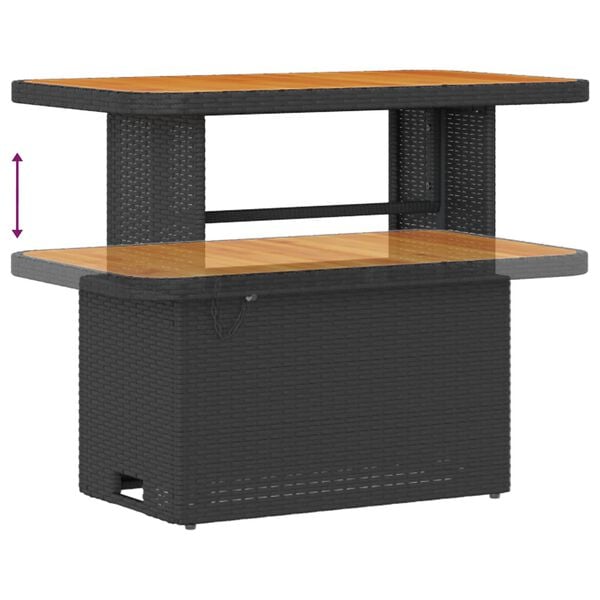vidaXL Trädgårdsoffset 9 pcs Svart konstrotting
