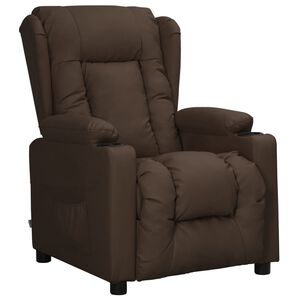 vidaXL Reclinerf&aring;t&ouml;lj brun konstl&auml;der