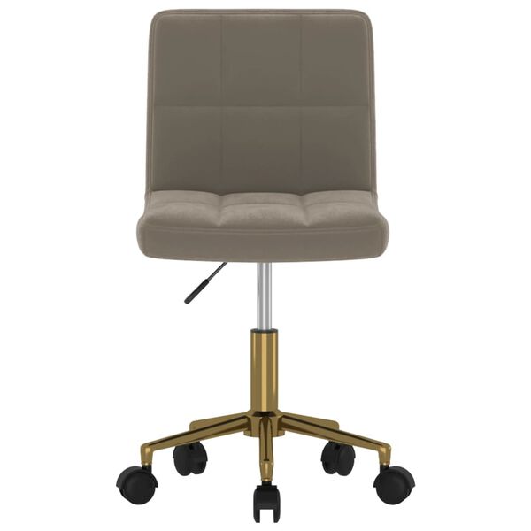 vidaXL Snurrbar matstol ljusgr&aring; sammet