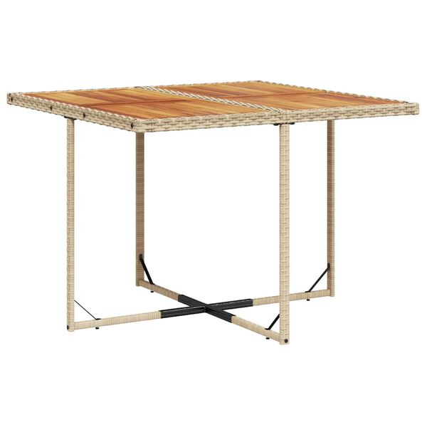 vidaXL Matgrupp f&ouml;r tr&auml;dg&aring;rden med dynor 9 delar beige konstrotting