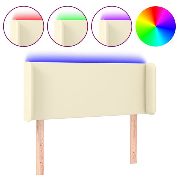 vidaXL S&auml;nggavel LED gr&auml;ddvit 93x16x78/88 cm konstl&auml;der