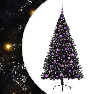 vidaXL Konstgjord F&ouml;rbelyst Julgran Svart 180 cm PVC