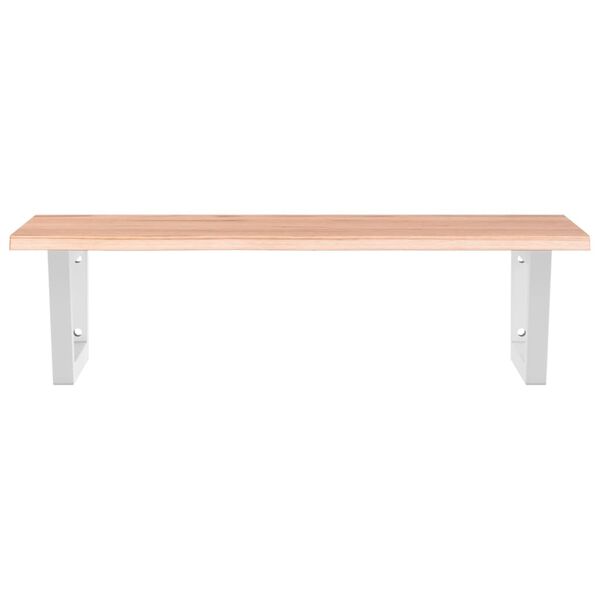 vidaXL V&auml;ggmonterad handfatshylla st&aring;l och massiv ek