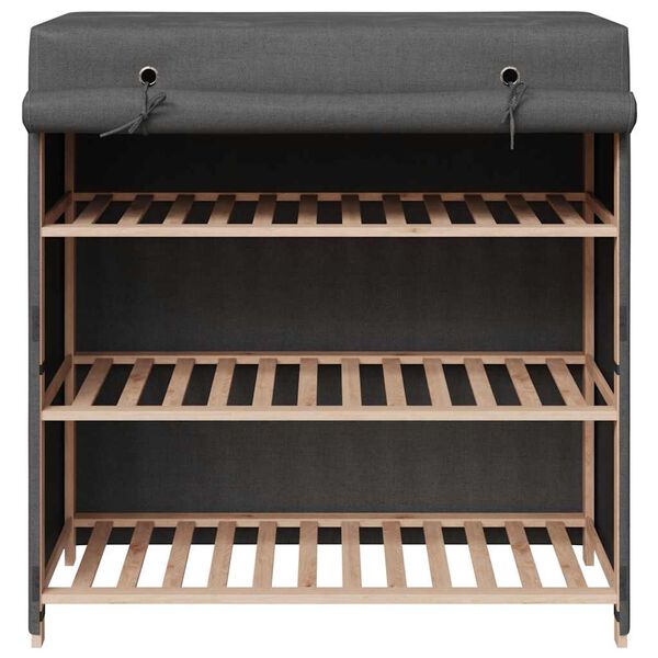 vidaXL Skof&ouml;rvaring med &ouml;verdrag gr&aring; 79x40x80 cm tyg