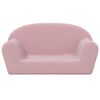 vidaXL Barnsoffa 2-sits rosa mjuk plysch