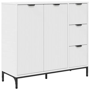 vidaXL Sideboard med l&aring;da Vit 89,5 x 33 x 82 cm Konstruerat tr&auml;