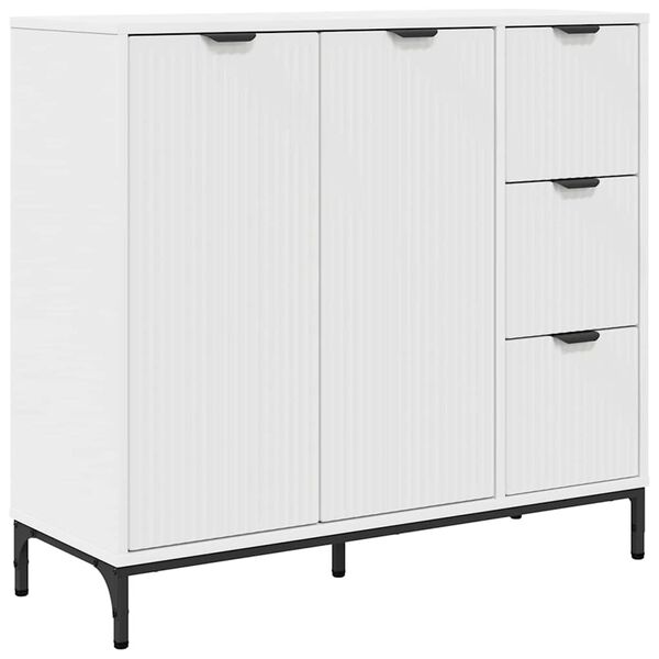 vidaXL Sideboard med l&aring;da Vit 89,5 x 33 x 82 cm Konstruerat tr&auml;