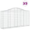 vidaXL Gabioner b&aring;gformade 9 st 200x30x100/120 cm galvaniserat j&auml;rn