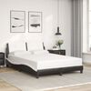 vidaXL Bed Frame with LED without Mattress "Zadar" Black and White 140x200 cm