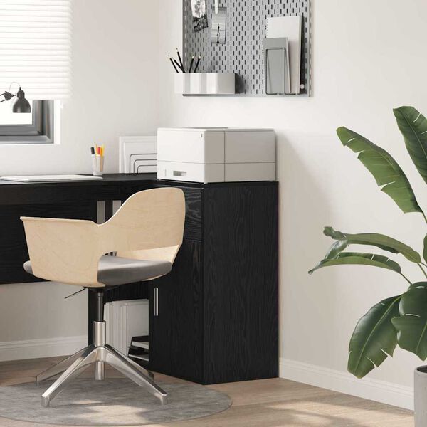 vidaXL Sideboard med låda Svart Ek 38 x 34 x 75 cm