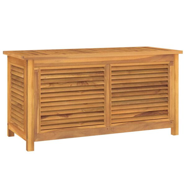 vidaXL Trädgårdslåda med påse 114x50x58 cm massiv teak