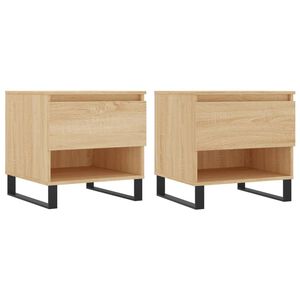 vidaXL Sidobord 2 st sonoma-ek 50x46x50 cm konstruerat tr&auml;