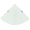 vidaXL H&ouml;rnhylla glas med f&ouml;rkromade hyllkonsoler vit 35x35 cm