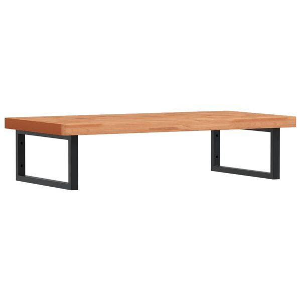 vidaXL Väggmonterad handfatshylla stål och massiv bok