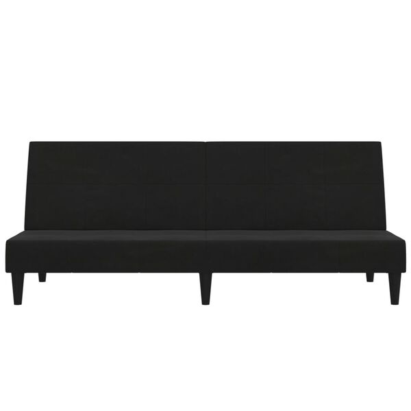 vidaXL B&auml;ddsoffa 2-sits svart mikrofibertyg