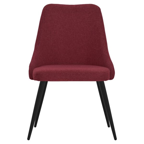 vidaXL Matstolar 4 st vinr&ouml;d tyg