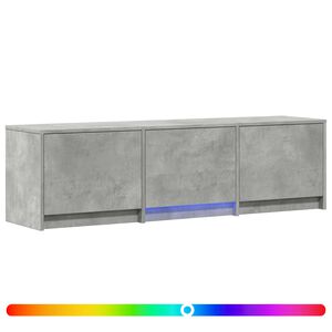 vidaXL TV-b&auml;nk med LED BetongGr&aring; 140 x 34 x 40 cm Konstruerat tr&auml;