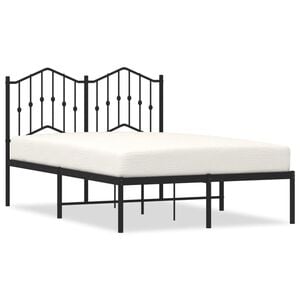 vidaXL S&auml;ngram med huvudgavel metall svart 120x190 cm