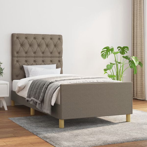 vidaXL S&auml;ngram utan madrass Taupe 80x200cm tyg