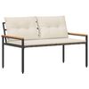 vidaXL Utomhusb&auml;nk 2 -Seater 116 x 67,5 x 72 cm konstrotting Gr&auml;ddvit