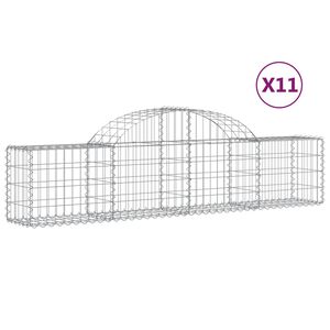 vidaXL Gabion b&aring;gformad 11 st 200x30x40/60 cm galvaniserat j&auml;rn