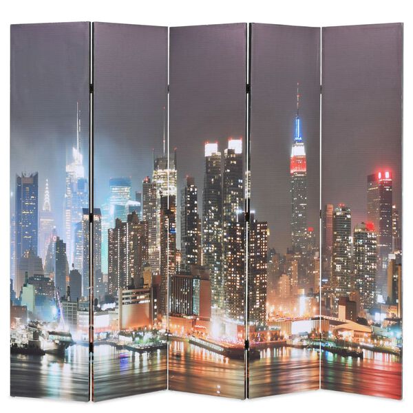 vidaXL Hopfällbar rumsavdelare New York i nattetid 200x170 cm