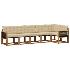 vidaXL Utomhussoffset 6 st Naturlig och Beige