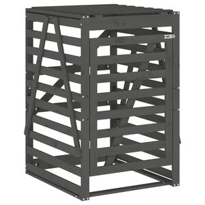vidaXL Skjul f&ouml;r sopk&auml;rl 84x90x128,5 cm gr&aring; massiv furu