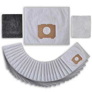 vidaXL 25 st dammsugarpåse med filter för AEG, Progress, Tornado