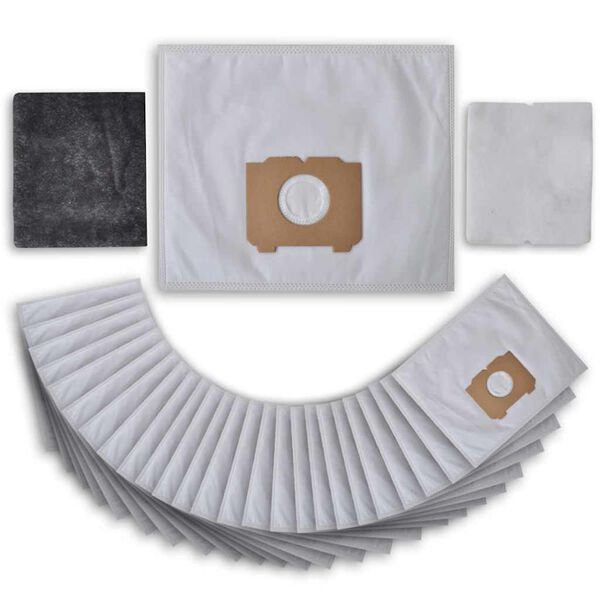 vidaXL 25 st dammsugarpåse med filter för AEG, Progress, Tornado