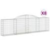 vidaXL Gabioner b&aring;gformade 8 st 300x30x80/100 cm galvaniserat j&auml;rn