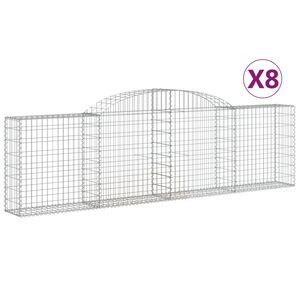 vidaXL Gabioner b&aring;gformade 8 st 300x30x80/100 cm galvaniserat j&auml;rn