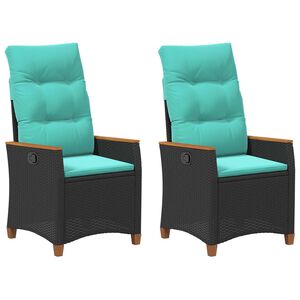 vidaXL F&auml;llbar tr&auml;dg&aring;rdstol Svart och turkos 64 x 57,5 x 112 cm