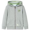 Barnhoodie med dragkedja khaki melange 116