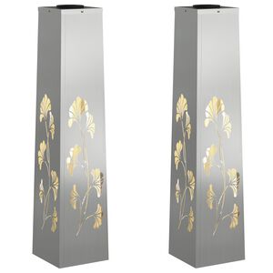 vidaXL Solar LED Stig Ljus 2 st Varmvit 18 x 18 x 80 cm