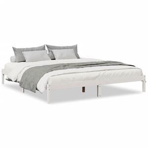 vidaXL S&auml;ngram utan madrass extra l&aring;ng vit 200x210 cm massiv furu
