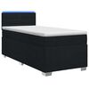 vidaXL Boxspring s&auml;ng med madrass och LED Svart 90 x 200 cm Tyg