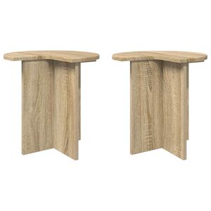 vidaXL Sidobord 2 pcs Sonoma-ek &Oslash; 39 x 38 cm Konstruerat tr&auml;