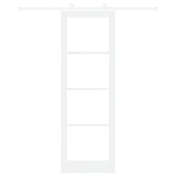 vidaXL Skjutd&ouml;rr ORKDAL Vit 78 x 232 cm Massivt talltr&auml; och glas