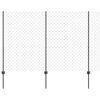 vidaXL Kedjegaller med stolpe 10 x 1,5 m PVC-belagda st&aring;l Gr&aring; Mesh