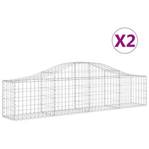vidaXL Gabion b&aring;gformad 2 st 200x30x40/60 cm galvaniserat j&auml;rn